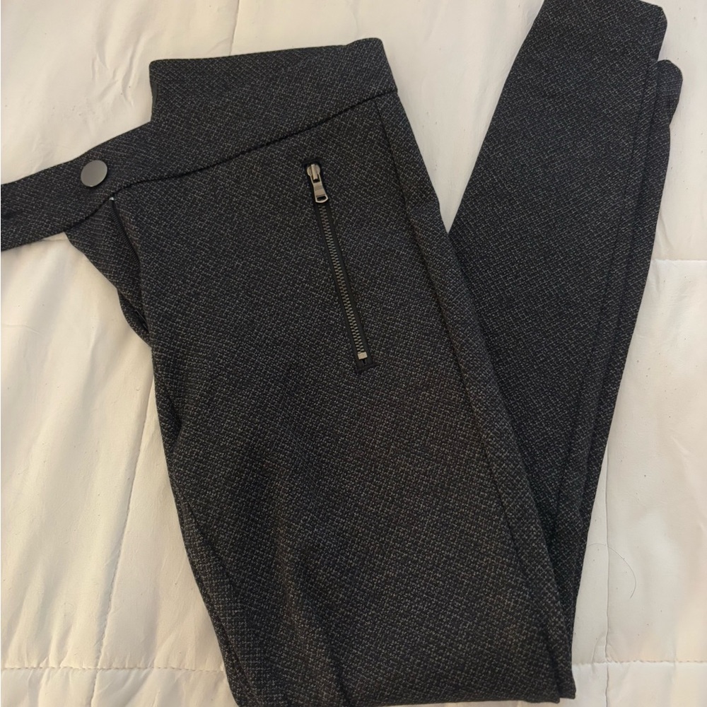 LOFT Charcoal Textured Trousers